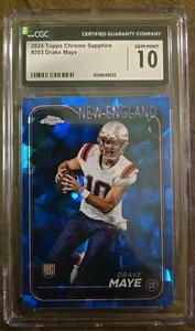 2024 Topps Chrome Sapphire Drake Maye RC CGC gemma come nuovo 10 - Foto 1 di 3