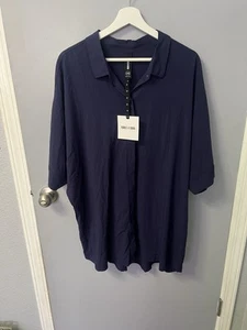 Agnes & Dora Womens Short Dolman Sleeves Hi-Low Button Up Blouse Ivory NWT XXL. - Picture 1 of 4