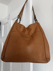 American Leather Co Austin Hobo Shoulder Bag Pebbled Leather Camel Double Straps - Picture 1 of 9
