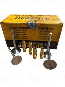 HEPOLITE TRIUMPH T140 TR7 VALVE AND GUIDE SET 750CC 1973-1978 NEW BRONZE - Picture 1 of 9