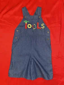Vintage Jon Jon Romper Kelly's Kids Tools Spell Out Multi Colors Blue size 4T - Picture 1 of 12