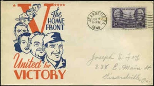 1946 WW2 Patriotic Sherman #9200 Cachet Craft Publisher "The Home Front   . . ." - Picture 1 of 1