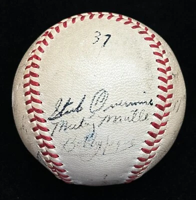 1951 NEW YORK YANKEES Team Signed Baseball MICKEY MANTLE ROOKIE AUTO PSA DNA - Image 1 of 4
