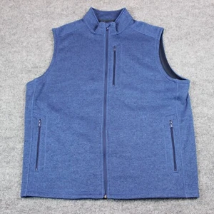 Vineyard Vines Vest Men's XLT Tall Blue Full Zip Fleece Preppy Whale - Picture 1 of 11