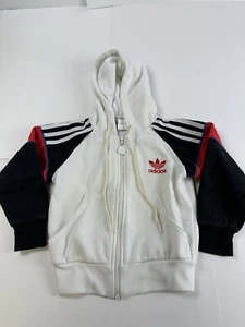 Vintage Adidas Trefoil Youth Hoodie Sweatshirt Zip Front Size Small - Picture 1 of 6