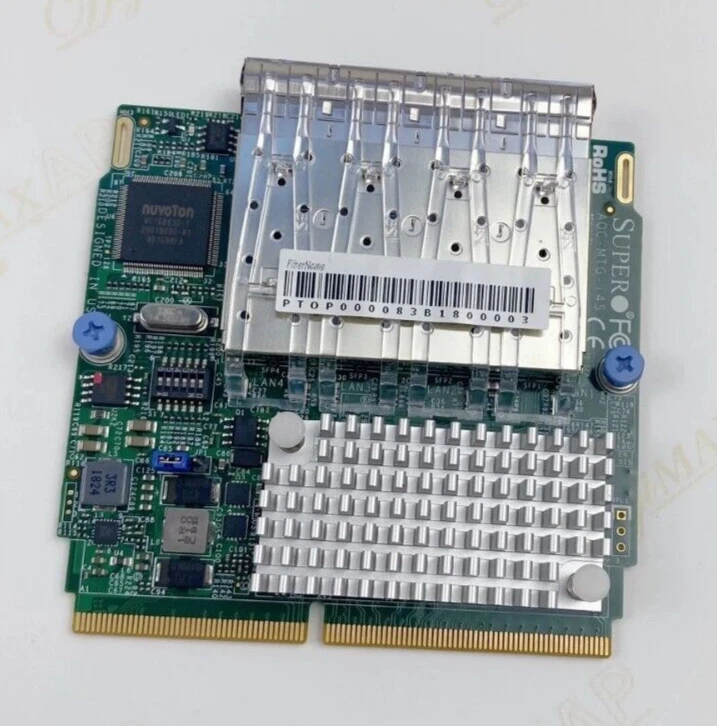 Supermicro AOC-MTG-i4S Quad Port X710 Chip 10GbE SFP+ Network Adapter  SIOM Card - Image 1 of 3