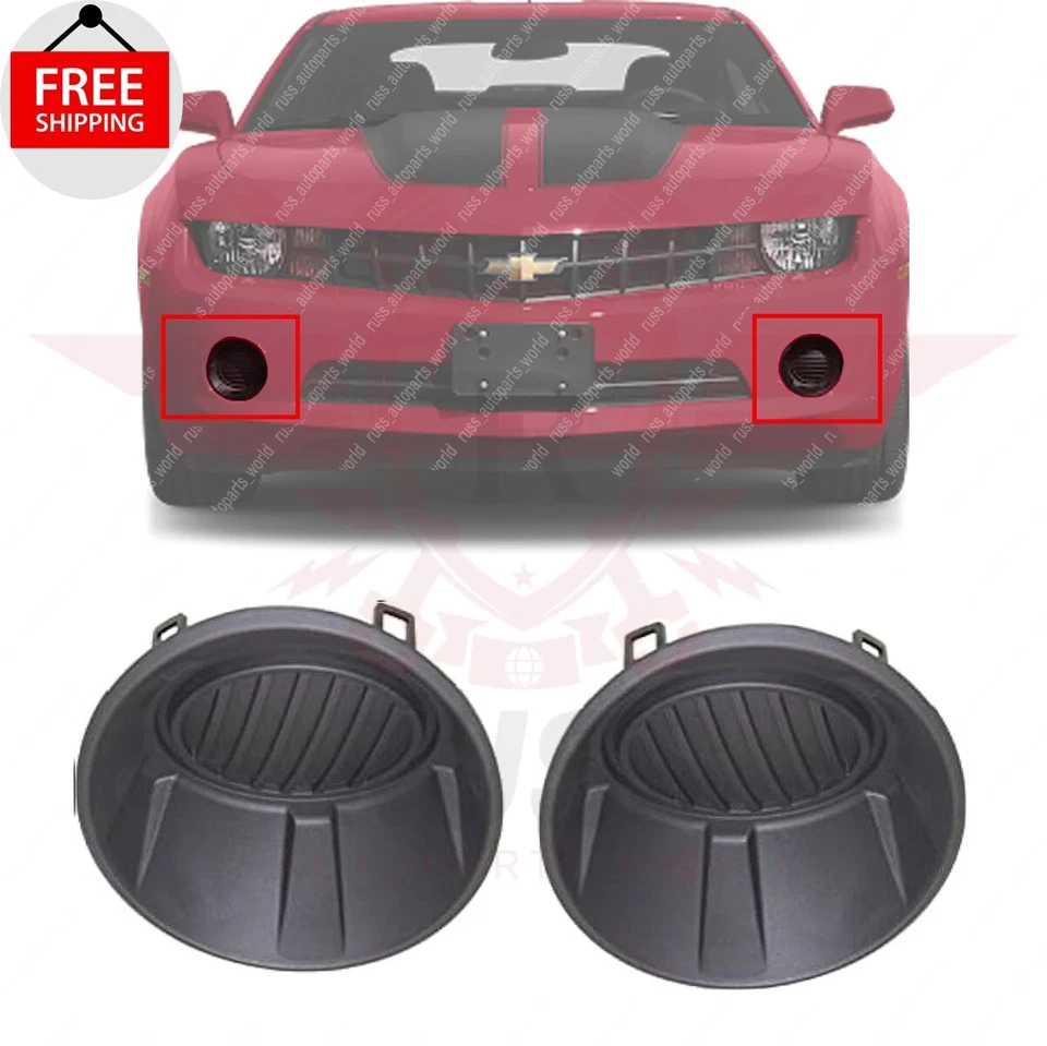 New Front Bumper Fog Light Cover Trims Set of 2 Fits 2010-2013 Chevrolet Camaro Foto 1 de 4