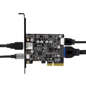 PCIe to USB 3.2 Gen 2 Adapter 10 Gbps PCI-E Type-C Type-E 19P/20P Expansion Card - Afbeelding 1 van 12