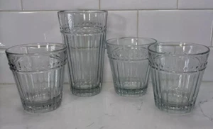 Lot Of 4-Vintage Anchor Hocking Olivia- (3)Lowball (1)Highball Glass - Picture 1 of 13