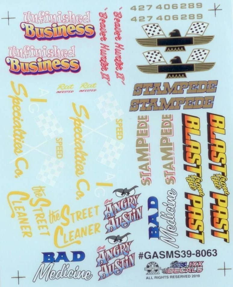 Slixx 8063 Gasser Mini Sheet #39 1/24 1/25 waterslide decal - Image 1 of 1