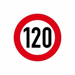 Aufkleber "VZ 274-120 Zulässige Höchstgeschw. 120km/h" StVO Schild Folie|Ø5-30cm - Bild 1 von 1
