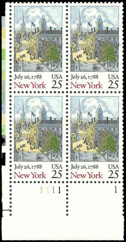 US #2346 MNH Plate Block 1988 New York Flag Church [LL #1111-1] - Image 1 of 1