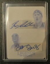 2017 Leaf Sports Heroes Katie Hoff & Long dual autograph Printing Plate #'d 1/1