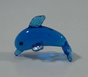XTOP Blauer Delfin MINIATUR GLASFIGUR Mini Tierwelt Verspielter Geist Ganz - Bild 1 von 13