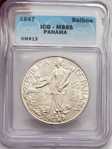 Panama 1947 Balboa KM# 13 ICG Certified  MS65! NICE! - Picture 1 of 2