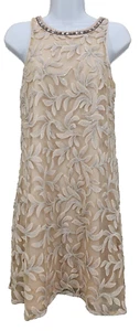 Belle Badgley Mischka Womens Cocktail Dress Sheer Lace Sequin Mini Blush Fairy 2 - Picture 1 of 15