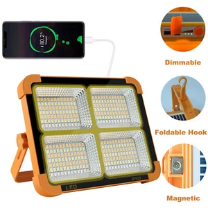 10000LM Portable Solar Work Light 100W 264 LED Floor Light Emergency Power Bank  - Picture 1 of 9