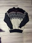 Vintage 100% Wool 1/4 Zip Sweater Norsk Strikkedesign Norwegian Winter Men’s M