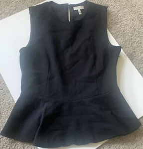 Joie Wool Sleeveless Peplum Top Black Size M - Picture 1 of 4