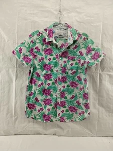 Paper Denim Cloth Hawaiian Shirt Mens  Floral Slim Fit Button Down Sz L - Picture 1 of 4