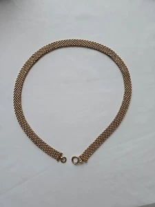 Antique Victorian Gold Filled Mesh Chain Link Necklace 16.5" - Picture 1 of 9