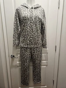 ROUDELAIN MULTI GRAY ANIMAL PRINT HOODED LOUNGE SET SIZE L - Picture 1 of 3