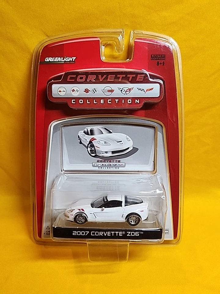 Greenlight Corvette Collection 2007 blanco Corvette Z06 🔥1/64 nuevo en paquete A Foto 1 de 4