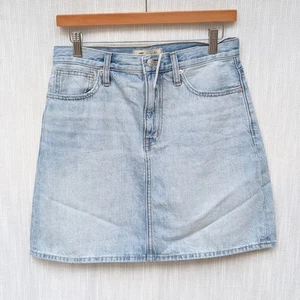 Minifalda recta de cintura alta Madewell Denim nueva con etiquetas en lavado Fitzgerald, talla 26 - Imagen 1 de 5
