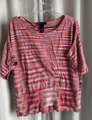 Lane Bryant женщин в полоску свитер розовый оранжевый желтовато-коричневый белый размер 18/20 - Изображение 1 из 3