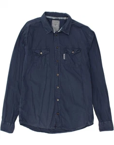 GUESS Mens Regular Fit Shirt Large Navy Blue Cotton BF27 - Picture 1 of 3