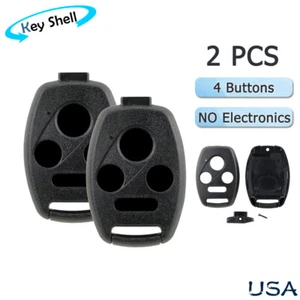 2 FOR 2006-2012 Honda Civic WITHOUT chip holder Remote Key Fob Shell Case Cover - Bild 1 von 9