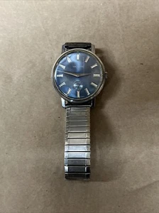 Vintage Waltham 7 Jewel Smoseco Watch Blue Dial WORKING - Picture 1 of 12