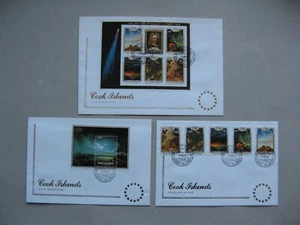 COOK ISLANDS, 3x cover FDC 1986, set + 2x S/S Halley's Comet, astronomy - Picture 1 of 1