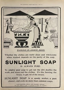 Jabón luz solar 1906 anuncio impreso original - jabón de lavandería antiguo anuncio ropa de Egipto - Imagen 1 de 1