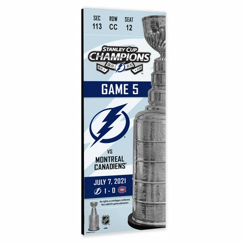 Tampa Bay Lightning 2021 Stanley Cup Finals Game 5 Mega Ticket Plaque (21" H) Cover