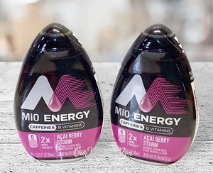 2 MiO Energy & Vitamins Liquid Water Enhancer Acai Berry 3.24.Oz Bottles - Picture 1 of 2