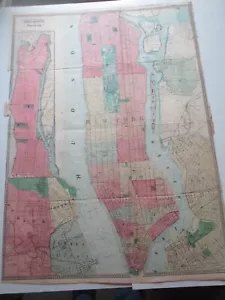 UN (1) MAPA MANUAL DE SAN VALENTÍN DE 1864, CIUDAD DE NUEVA YORK, MAPA DE ÉPOCA ANTIGUO ORIGINAL - Imagen 1 de 10