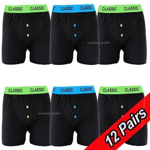 12 Pantalones Cortos Boxer Suaves Acanalados Colores Neón Cintura Ropa Interior Baúles - Imagen 1 de 5