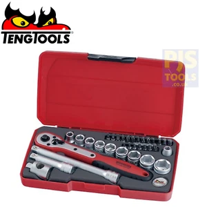 Teng Tools T3834 3/8 square drive 34 piece metric socket set TENT3834 - Picture 1 of 4