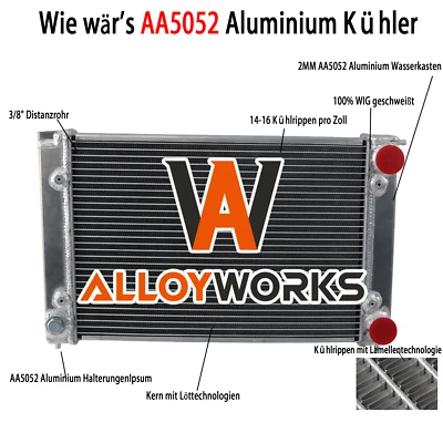 2 Reihe Aluminium Kühler Für VW Golf MK1 MK2 Cabriolet Scirocco Corrado DEU.