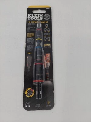 Juego de enchufes abatibles de impacto Klein Tools 7 en 1 broca central de 5" con 6 tamaños hexagonales 32933G Foto 1 de 3