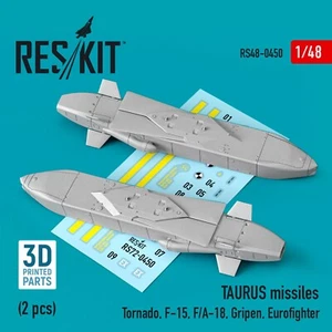 Misiles TAURUS (2) Tornado F-15 F/A-18 Gripen 1/48 3D ResKit RS48-0450 - Imagen 1 de 3