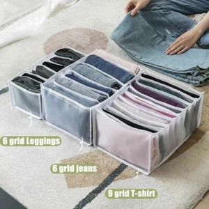 6/7 Grids Clothes Jeans Divider Storage Boxes Wardrobe Drawer Clothes Organizer - Picture 1 of 14