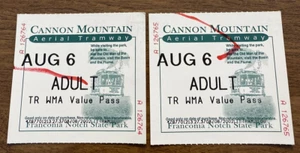 (2) Vintage Cannon Mountain Aerial Tramway Franconia Notch State Park Tickets NH - Bild 1 von 11