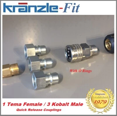 Kranzle -Fit TEMA Quick Release Coupling System K7 K10 etc 1F + 3M