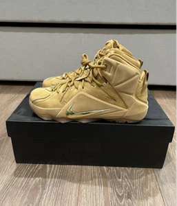 Nike Lebron 12 XII EXT QS Wheat Metallic Gold 744287 700 Size 8.5 Brand New - Picture 1 of 6