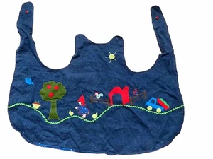 Cappuccetto da equitazione rosso bambino smock bambina denim età 6-8 - Foto 1 di 5