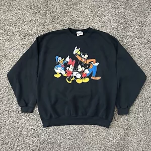 Vintage Walt Disney World Black Crew Neck Sweatshirt Size XL - Picture 1 of 8