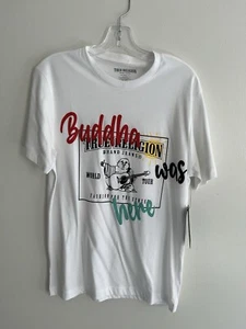 Camiseta para Hombres True Religion 100% Algodón Calce Relajado Cuello Redondo Mangas Cortas Talla Pequeña - Imagen 1 de 4