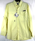 Spicy Tuna Men's Medium Soft Yellow Long Sleeve Fishing Shirt Vented Nylon NWT